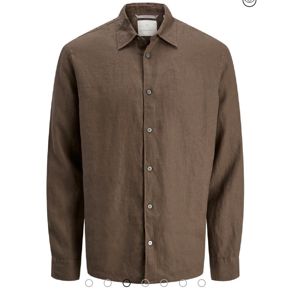 Jack & Jones 100% Linen Button Down Long Sleeved Shirt- Size Xl